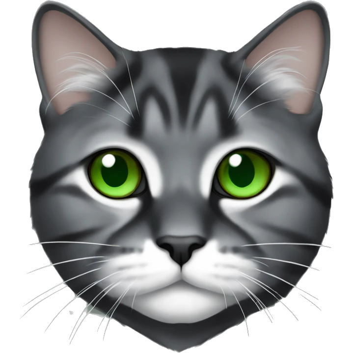 A black and white lop -eared Scottish cat with green eyes emoji