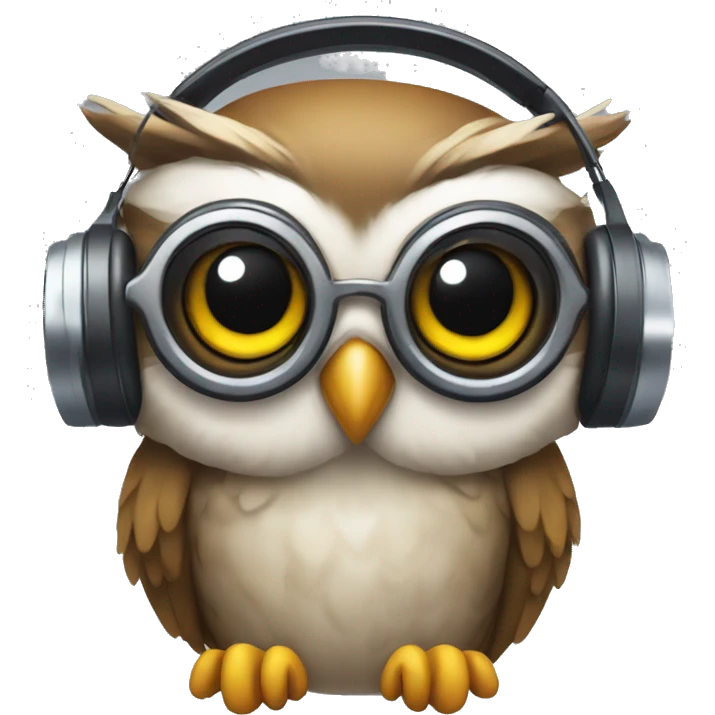 owl with headset emoji