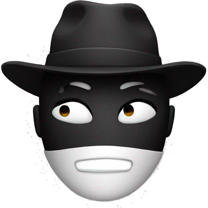 Robber Emoji with a classic black and white mask and hat emoji
