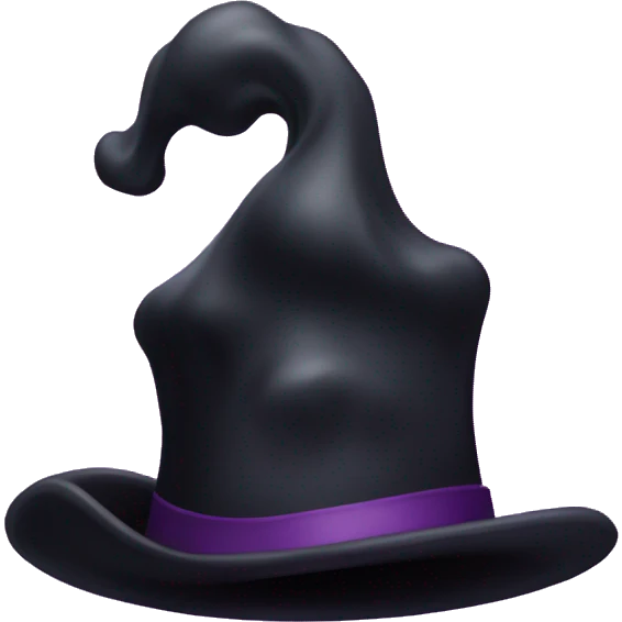 a black smoke cloud with a small purple magicians hat on emoji