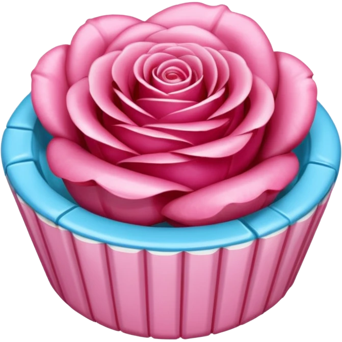 un bonbon rose rond dans un emballage emoji