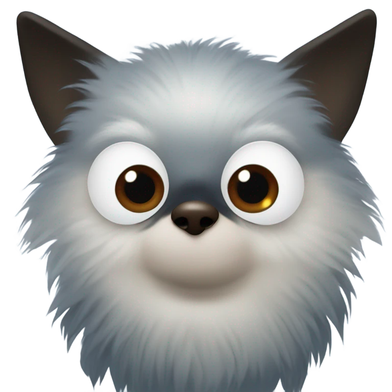 Blue dwarf Spitz blackbird with a blue eye a brown eye emoji