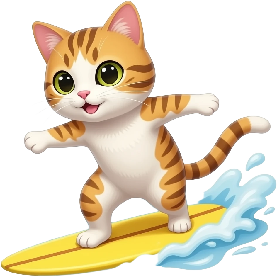 cat surfing in spring emoji