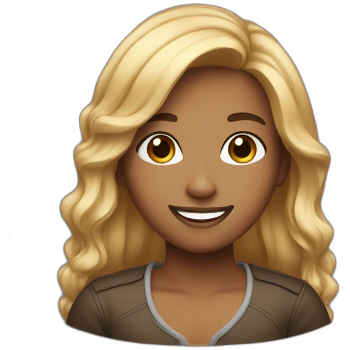Have her smiling with darker brown hair  emoji