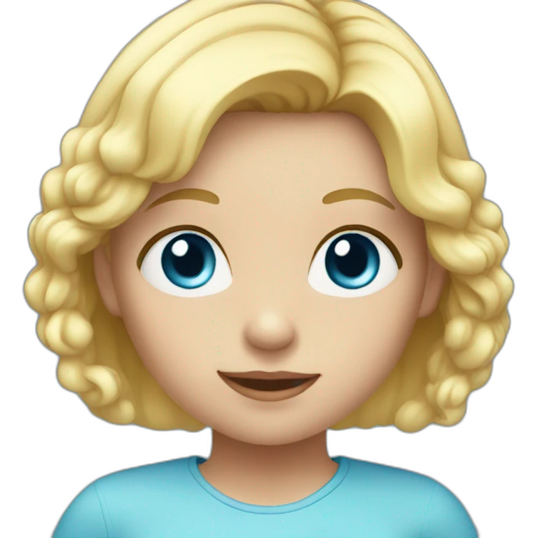 female child with blue eyes and blonde hair emoji