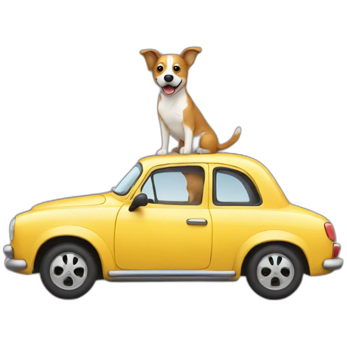 car with dog emoji
