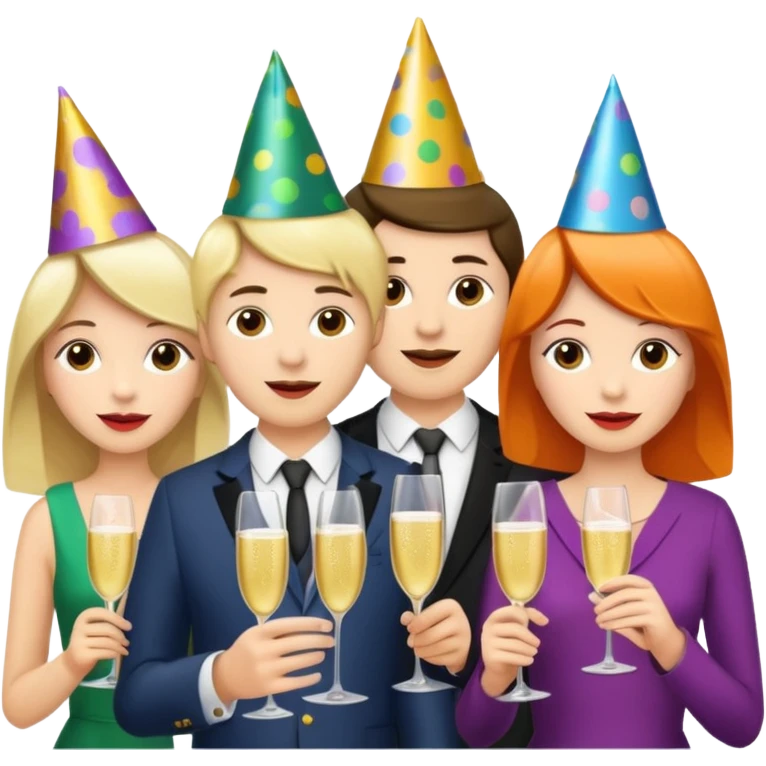 A dense crowd of mostly white adults at an afterwork party emoji