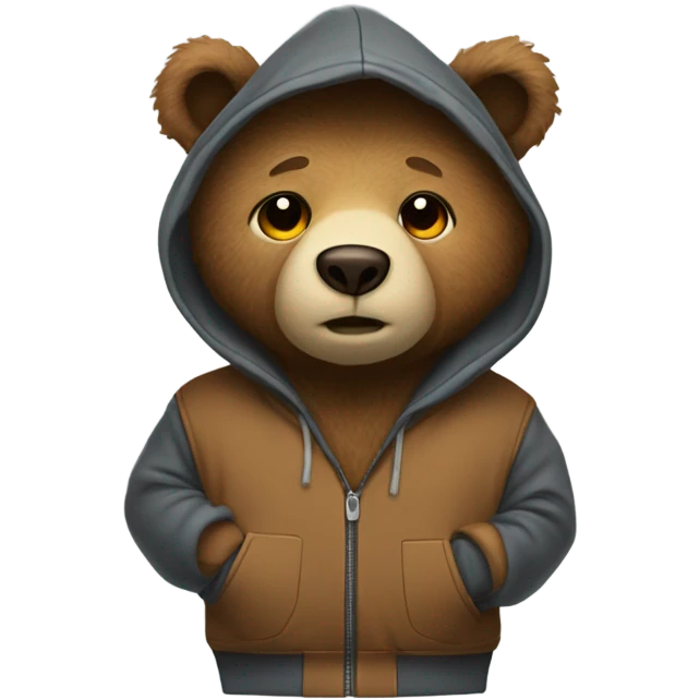 Bear wearing a hoodie emoji