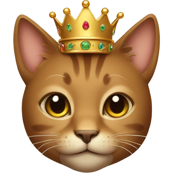 Brown Cat with crown emoji