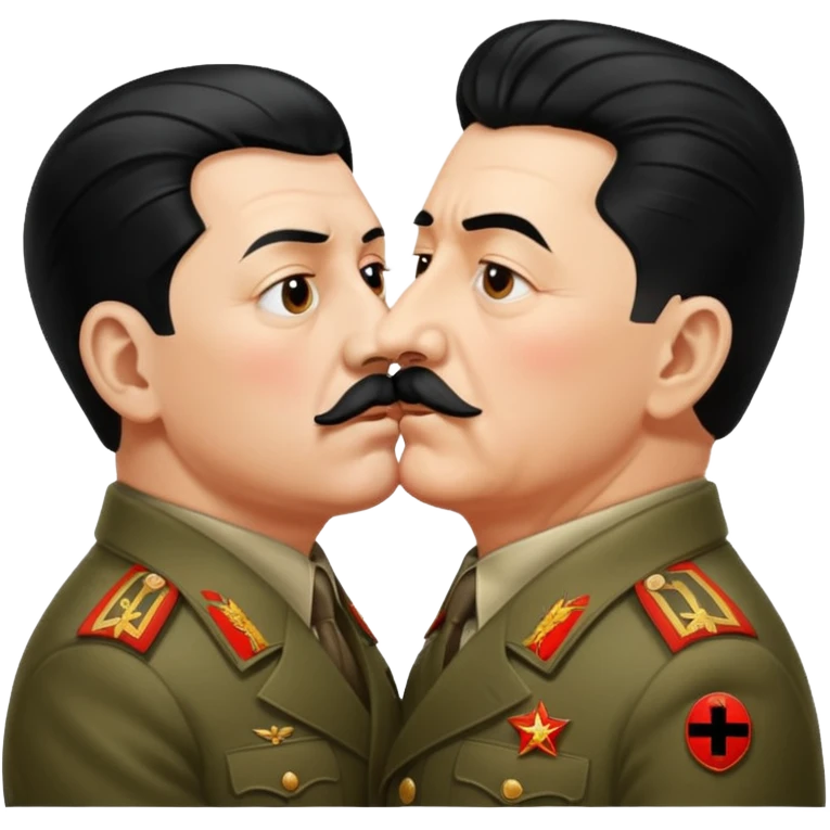 Hitler and Stalin kissing emoji