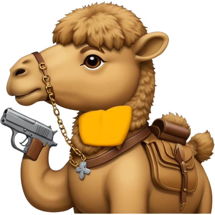 Camel with a gun to its head emoji