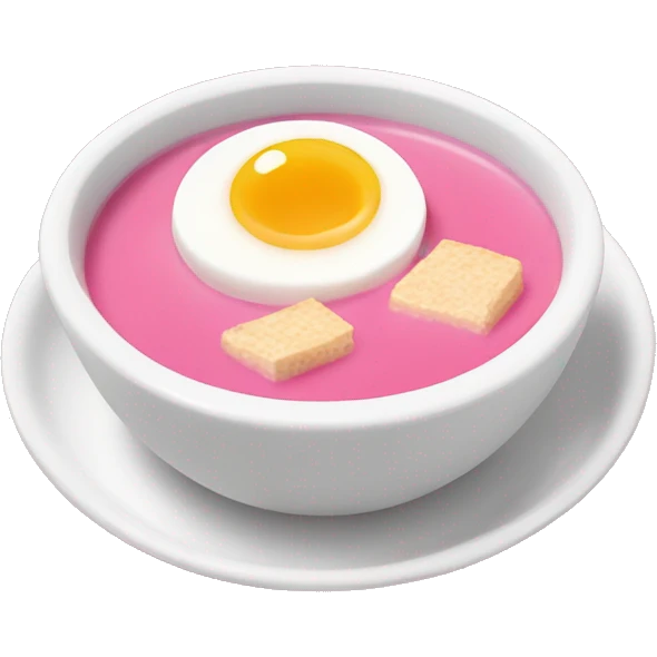 pink soup wit boiled egg  emoji