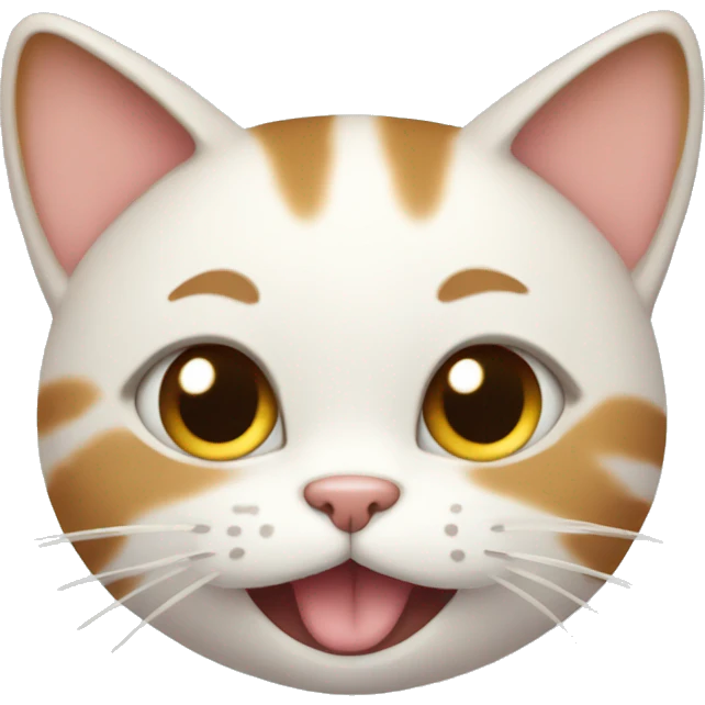 Cat with a blush happy face emoji