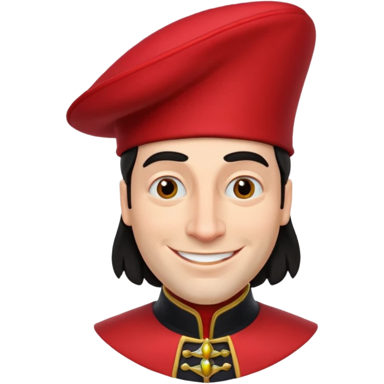 lord farquad avec un chapeau rouge plat sur le dessus emoji