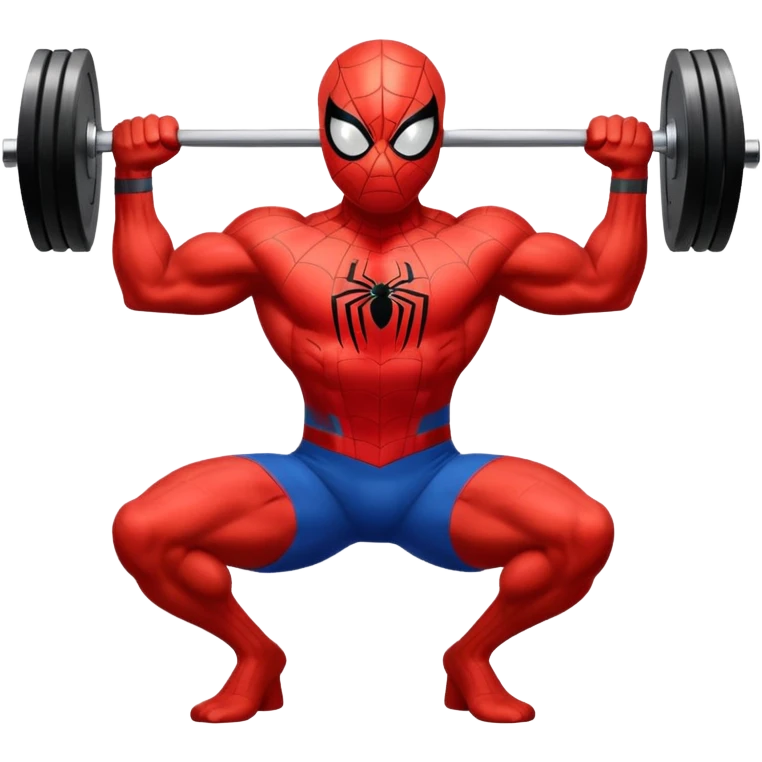Spider-Man lifting weights at the gym emoji