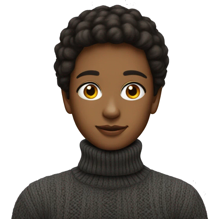 stylish gaze in turtleneck sweater emoji