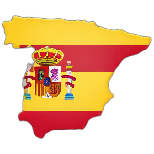 Spanish map with flag colors red and yellow horizontal emoji