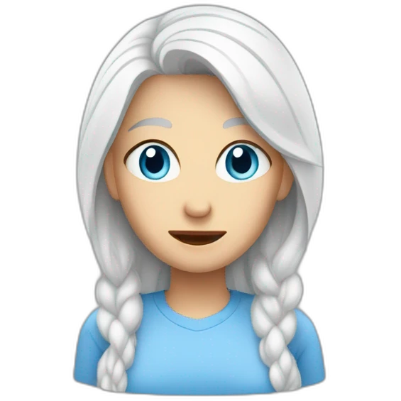 Mother worried blue-eyes white-hair middled-aged White techy emoji