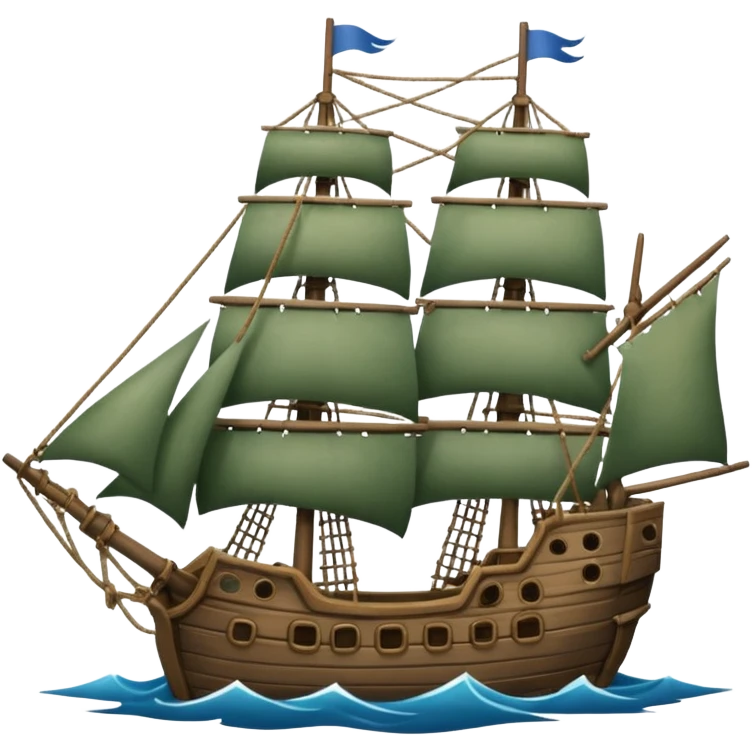 The Flying Dutchman with torn sails emoji