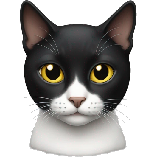 Black cat with white spotd emoji