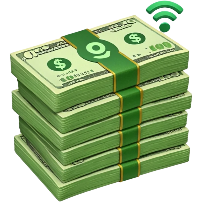 wifi money bill stack emoji