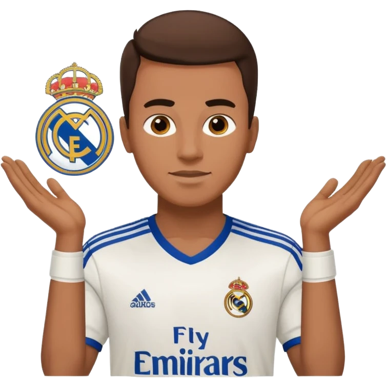 Male wearing Real Madrid jersey emoji