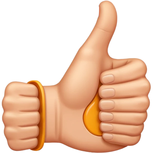 A piece sign with the thumbs up emoji