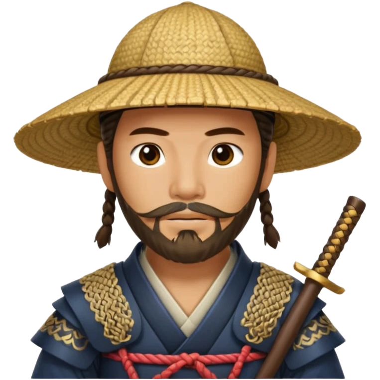 samurai with braided beard and straw hat

































 emoji