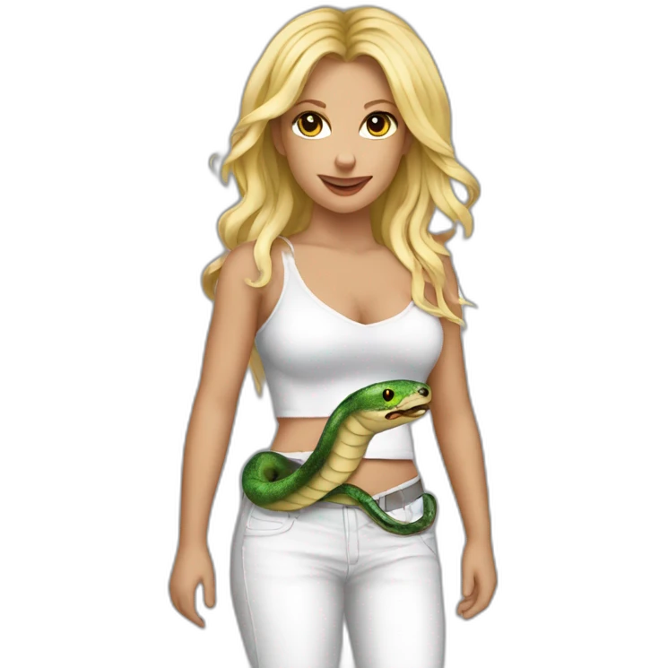 Britney Spears with snake on the shoulders emoji