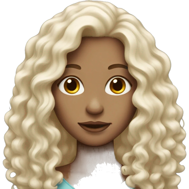 Woman with pale skin and long curly brown hair  emoji