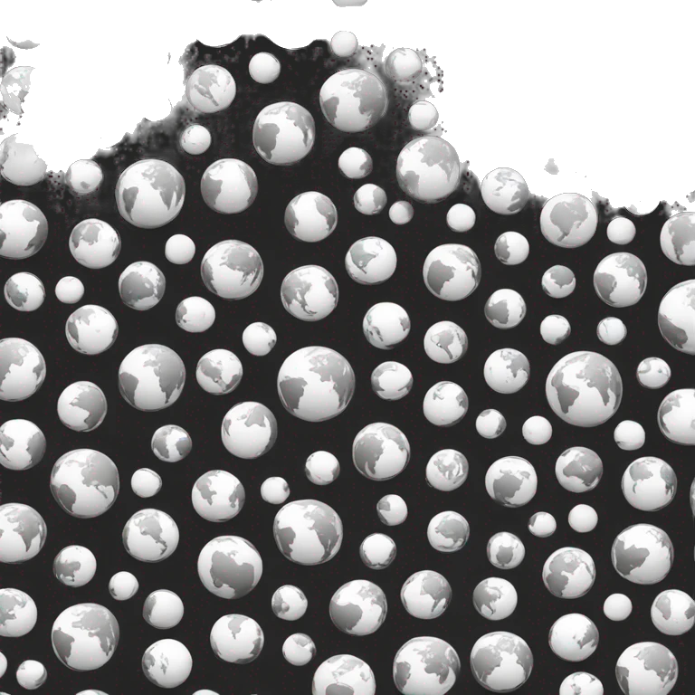 black and white globe world emoji