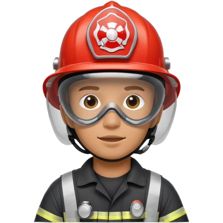 Firefighter with respiratory protection white helmet emoji