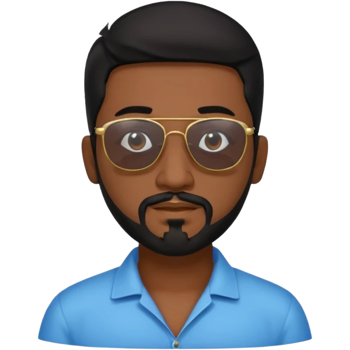 Indian man with  black hair and Goatee and sunglasses emoji