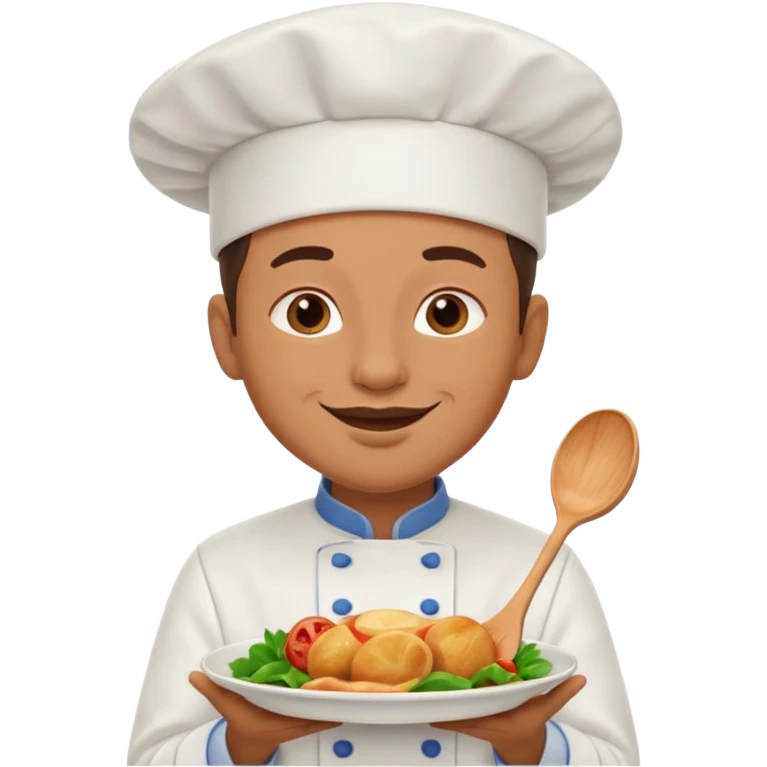 Chef appreciating his work with a kiss emoji