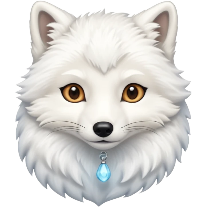 polar half body Arctic fox emoji