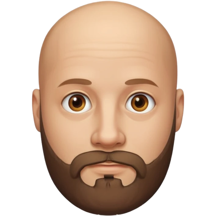 Homme chauve avec une barbe emoji