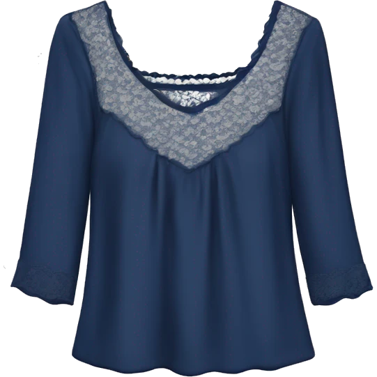  Navy blue top with lace emoji