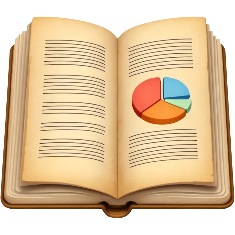 An open book or a stack of books in a simplified form, next to abstract graphs and lines, the image is calm and academic. emoji