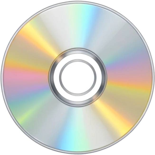 белый светящийся CD-диск, no background emoji