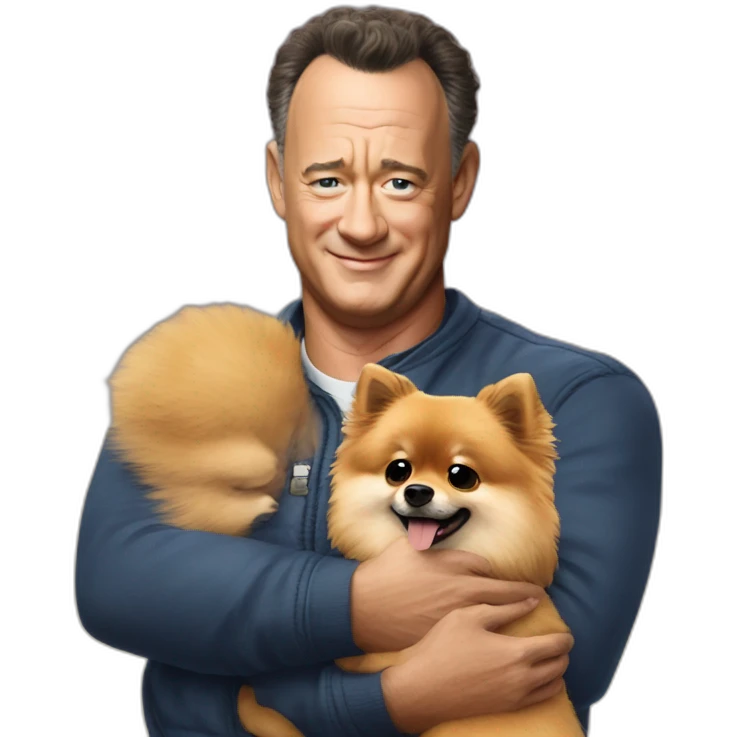 tom hanks hugs pomeranian emoji