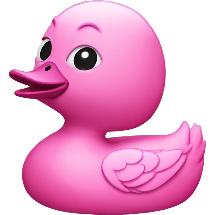 A pink duck mix with an alien emoji