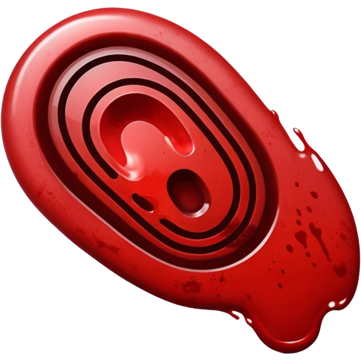 A fingerprint in a pool of blood emoji