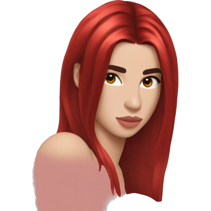 dua lipa with red long hair emoji