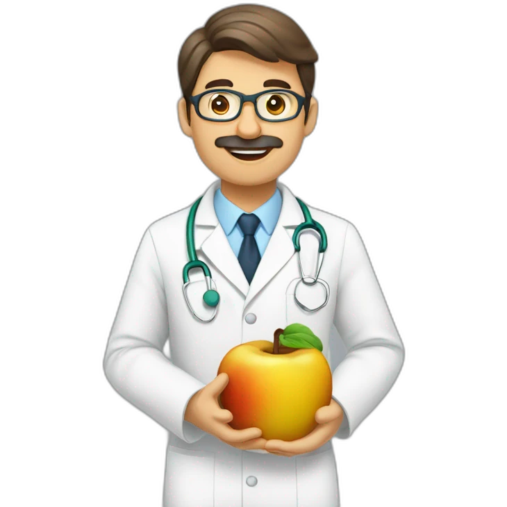 nutricionista castaña hablando a audiencia emoji