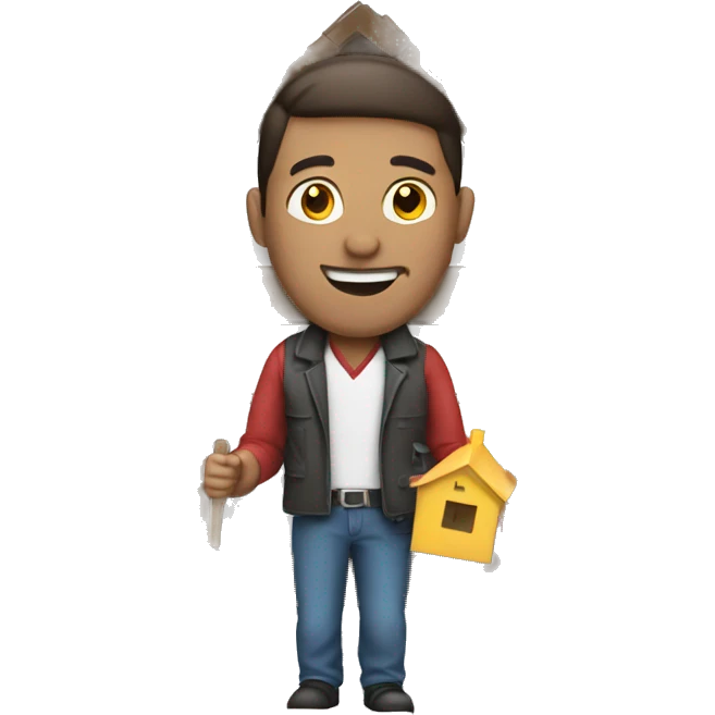man holding house emoji