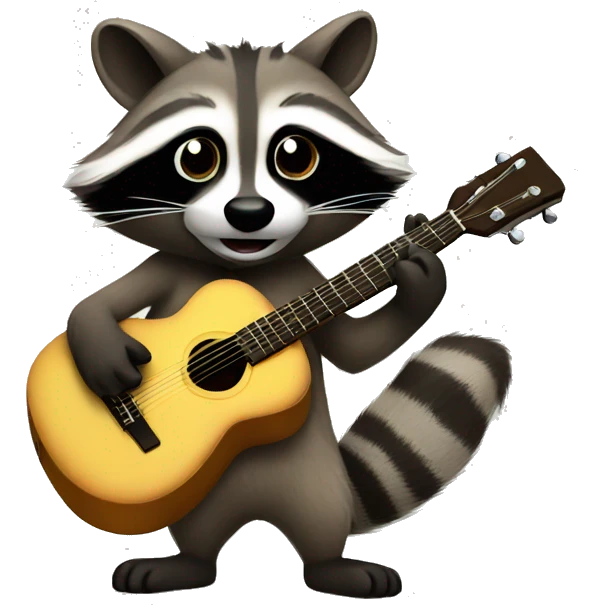 raccoon playing guitar emoji