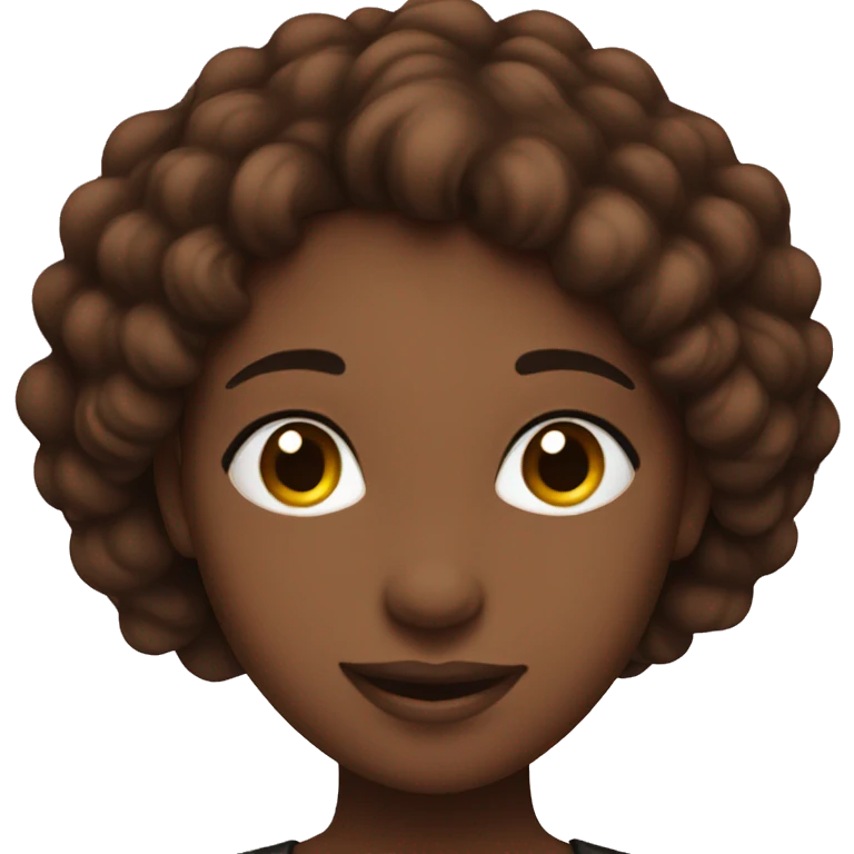 pink brown girl smiling with black  emoji
