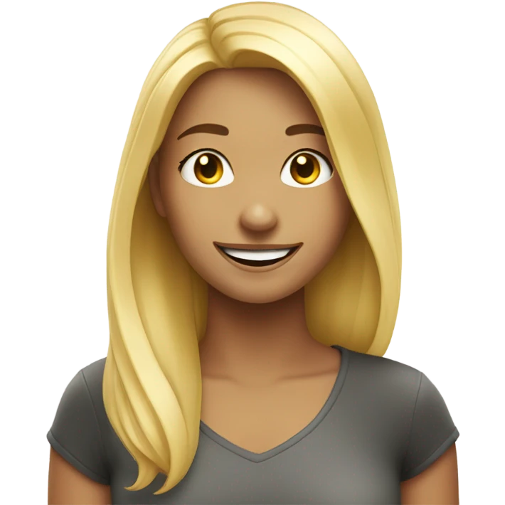 smile shiny girl with blonde  emoji