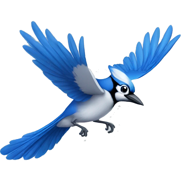 Flying Blue Jay Bird emoji