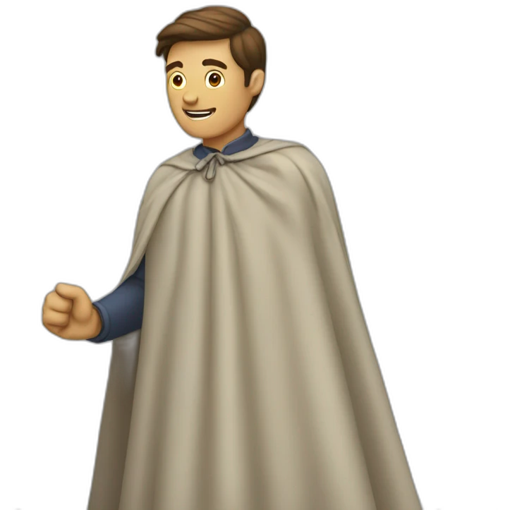 man turning and flicking cape emoji
